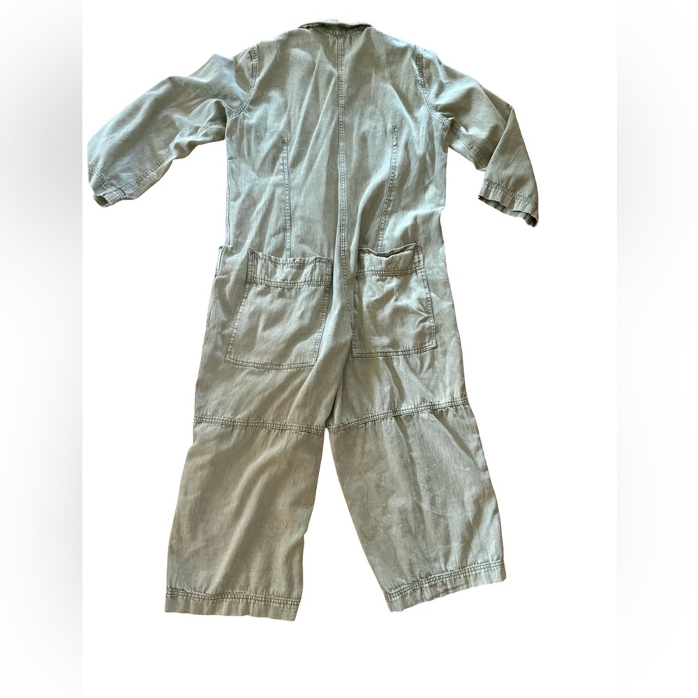 Free People Jumpsuit Olive Wash Denim Medium - Picture 7 of 11